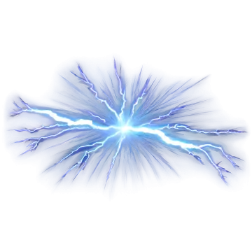 a blue lightning bolt on a white background