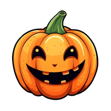 an orange pumpkin with a smiling face
