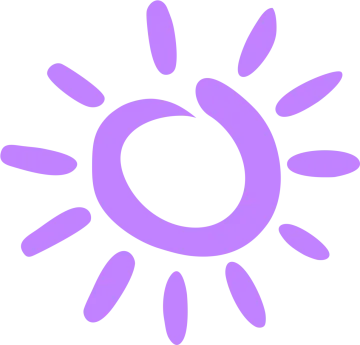 a purple sun on a white background