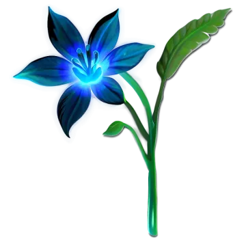 a blue flower on a white background