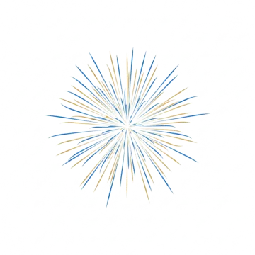 a blue and yellow fireworks on a white background