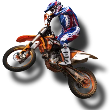 a person on a dirt bike in the air