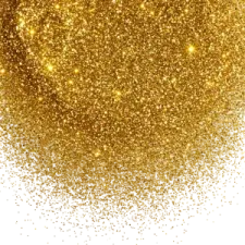 a gold glitter dust on white background