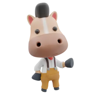 a small toy of a horse wearing a suit and tie