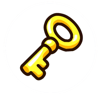 a yellow key on a white background