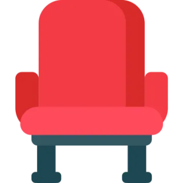 a red chair on a white background