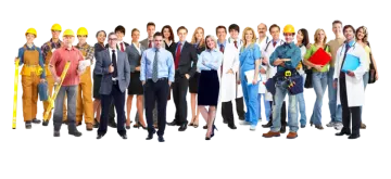 a group of people standing together