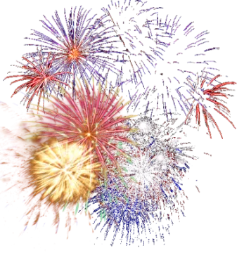 colorful fireworks on a white background