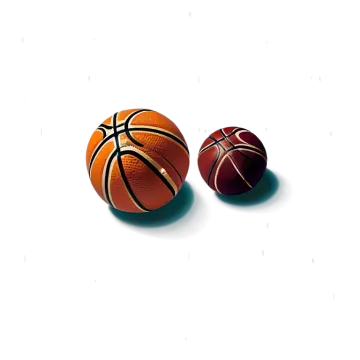 two basketball balls on a white surface
