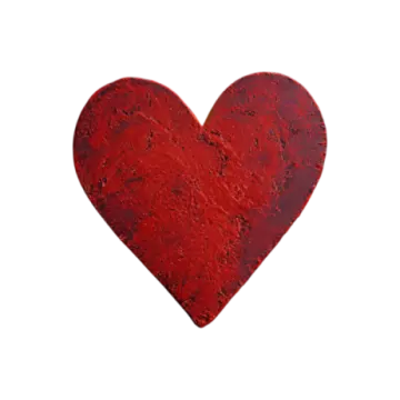 a red heart on a white background