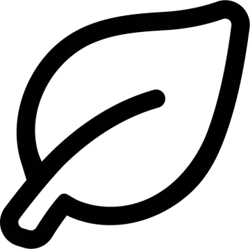 a black and white leaf icon