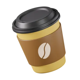 a coffee cup on a white background