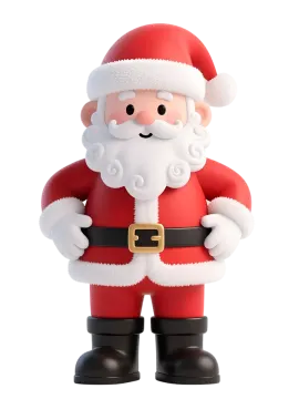 a santa claus with his hands in his pockets