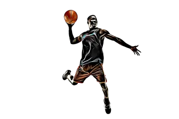 a basketball player with a ball in his hand