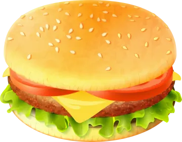a hamburger on a white background