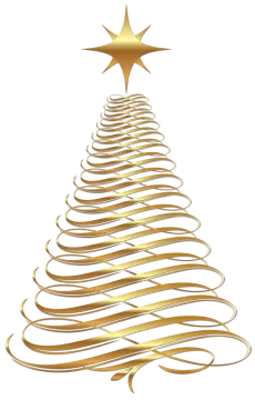 a gold christmas tree with a star