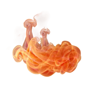 a close up of an orange and pink smoke