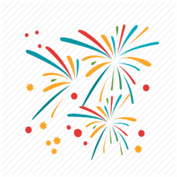 a colorful firework on a white background