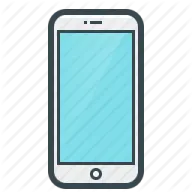 a smartphone with a blue screen