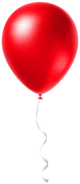 a red balloon on a white background