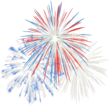 a red, white and blue fireworks