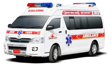 a white van with red and blue lights
