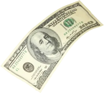 a dollar bill on a white background