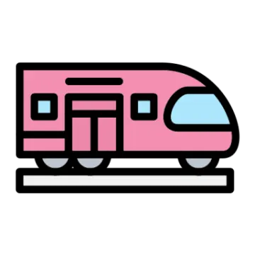 a train icon on a white background