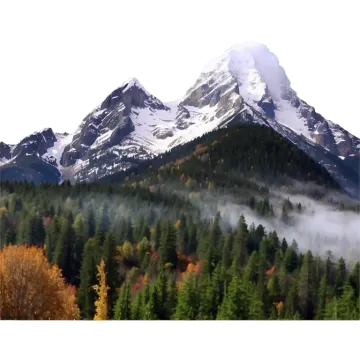 a picture of a mountain with trees in the fore