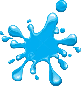 a blue splash of water on a white background
