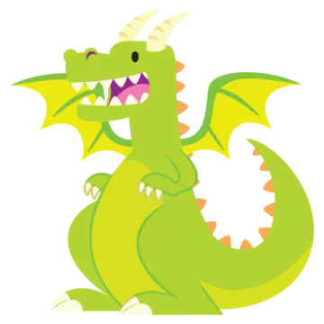 a green dragon with its mouth open