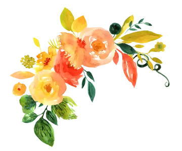 a painting of flowers on a white background