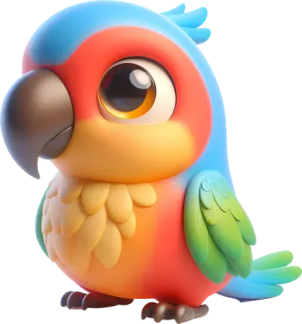a colorful bird sitting on top of a white surface