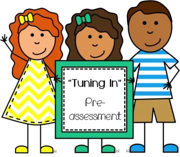a group of children holding a sign with the words hung in pre - assessment