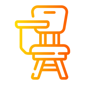 a yellow chair on a white background