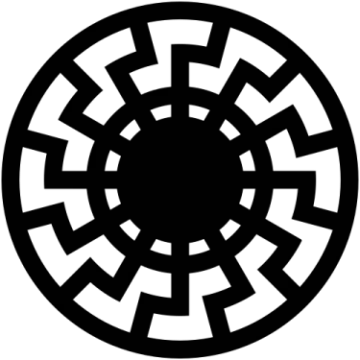 a black and white image of a circular pattern