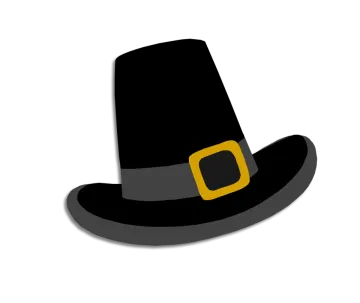 a black hat with a yellow buckle