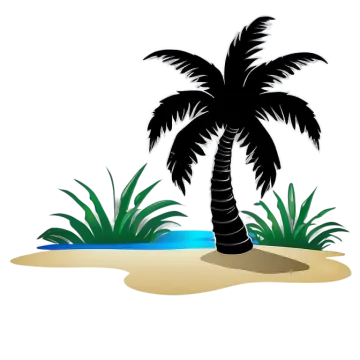 a palm tree on the beach vector