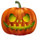 a pumpkin with an evil face on it