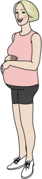 a woman in shorts and a pink shirt