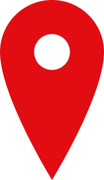 a red location marker with a white circle