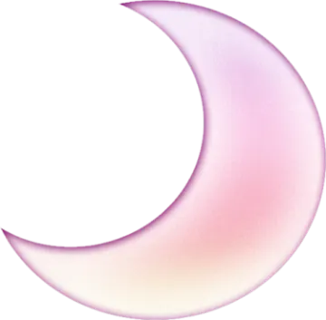 a pink crescent on a white background