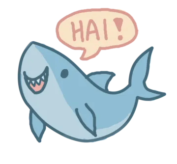 a cartoon whale with a speech bubble above it