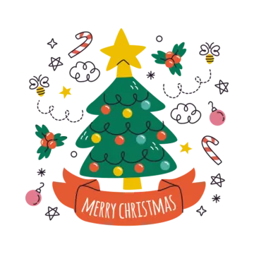 a christmas tree with presents around it