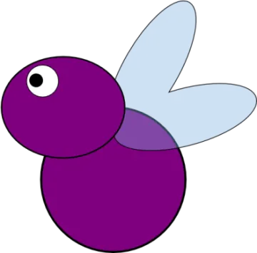 an illustration of a purple and blue bee