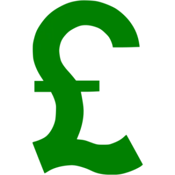 a green pound symbol