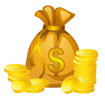 a bag full of gold coins