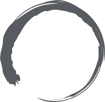 a black circle with a white background