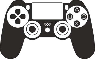 a black and white video game controller