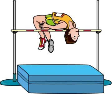 a person jumping on a high jump